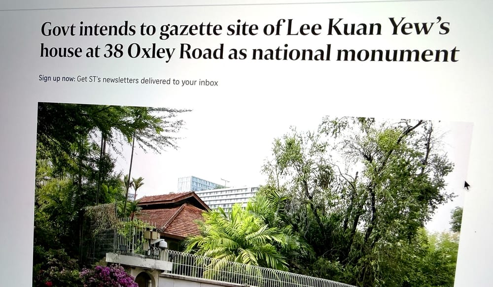 Preservation of LKY’s 38 Oxley Rd. house serves the opposition far more than the PAP post image