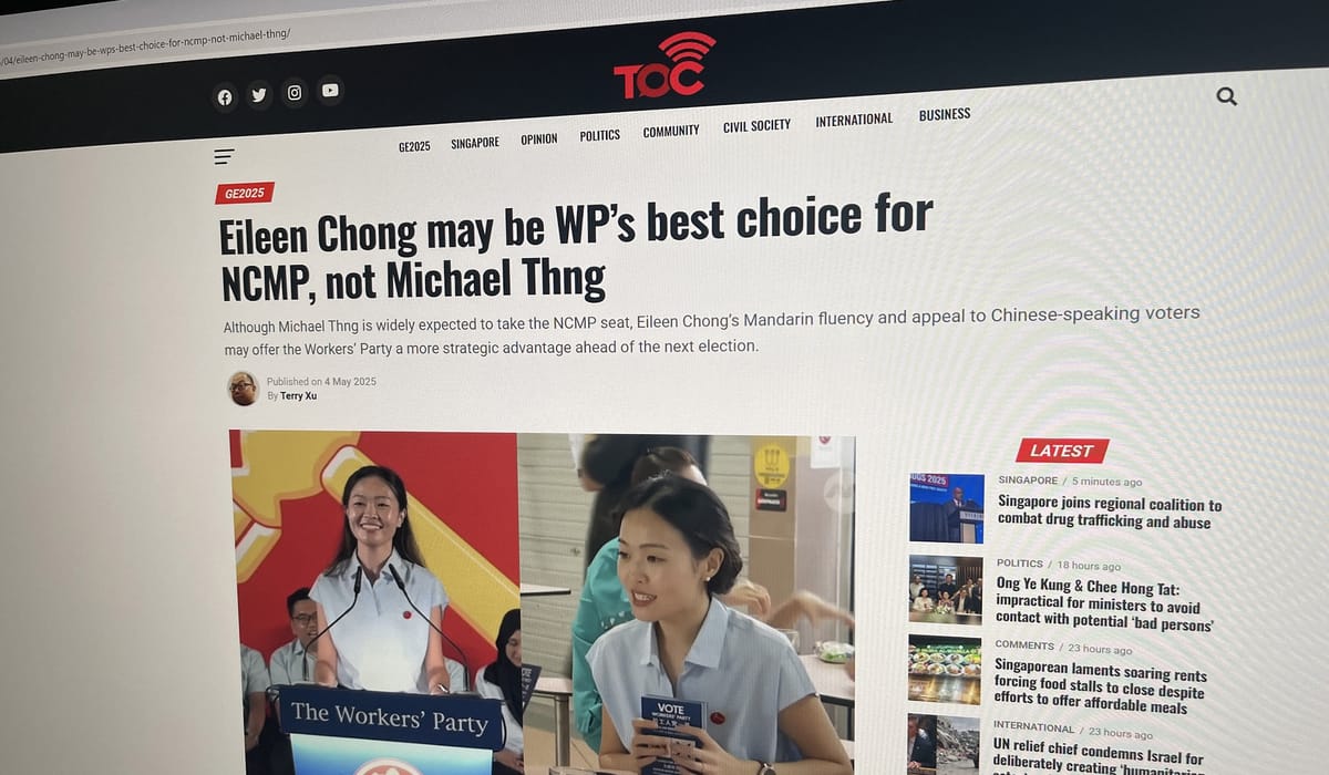 WP abandons Muslim voters, turns to the Chinese with its NCMP pick, heeding advice from Terry Xu Feature image