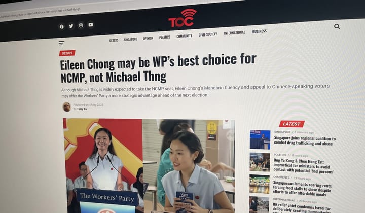 WP abandons Muslim voters, turns to the Chinese with its NCMP pick, heeding advice from Terry Xu Feature image